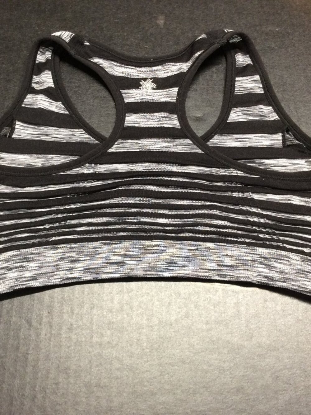 Tek Gear Black Grey Racerback Sports Bra Light Support Size L - Picture 3 of 5